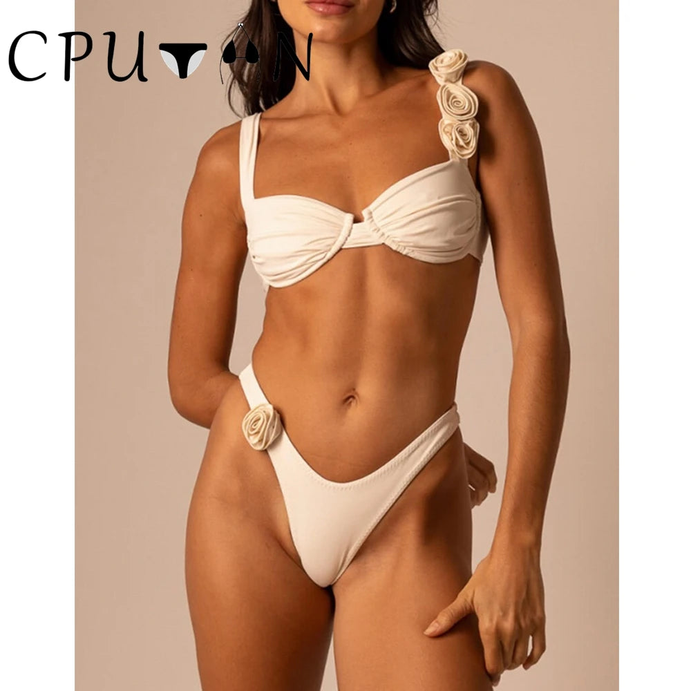 Sexy Push Up Bikini Set High Waist Swimsuit Vintage Women Swimwear Summer Beachwear Brazilian Biquini Bathing Suit bikini 3