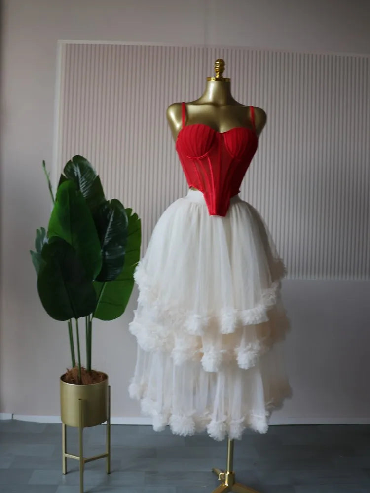 CM.YAYA Women's Dress Set Sleeveless Strap Tops and Pleated Tiered Skirts Suit Elegant Vacation Birthday Two 2 Piece Set Outfits