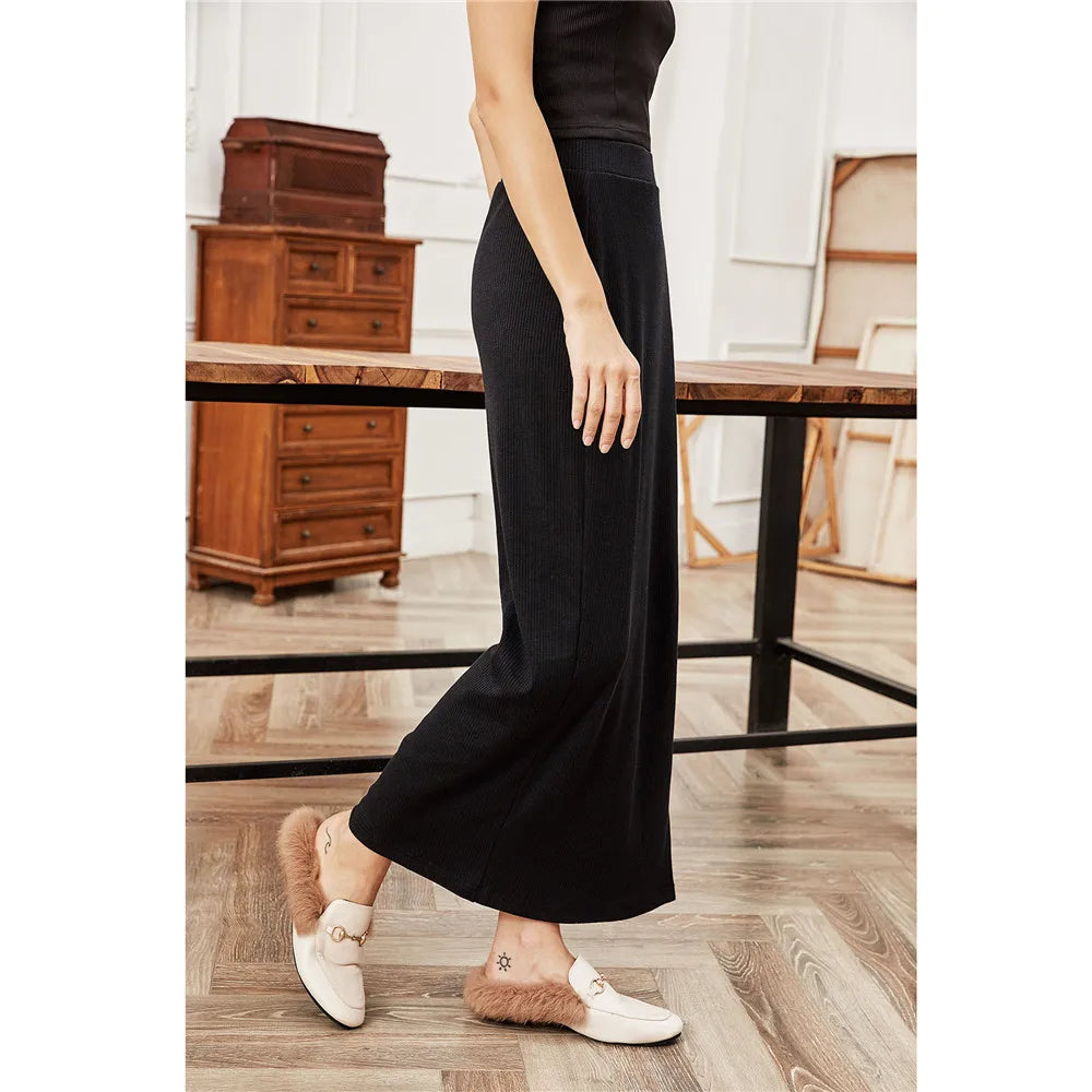New Women Long Skirt Fashion Ladies Black High Waist Side Slit Maxi Skirts Bodycon Pencil Straight Stretch Club Party Wear