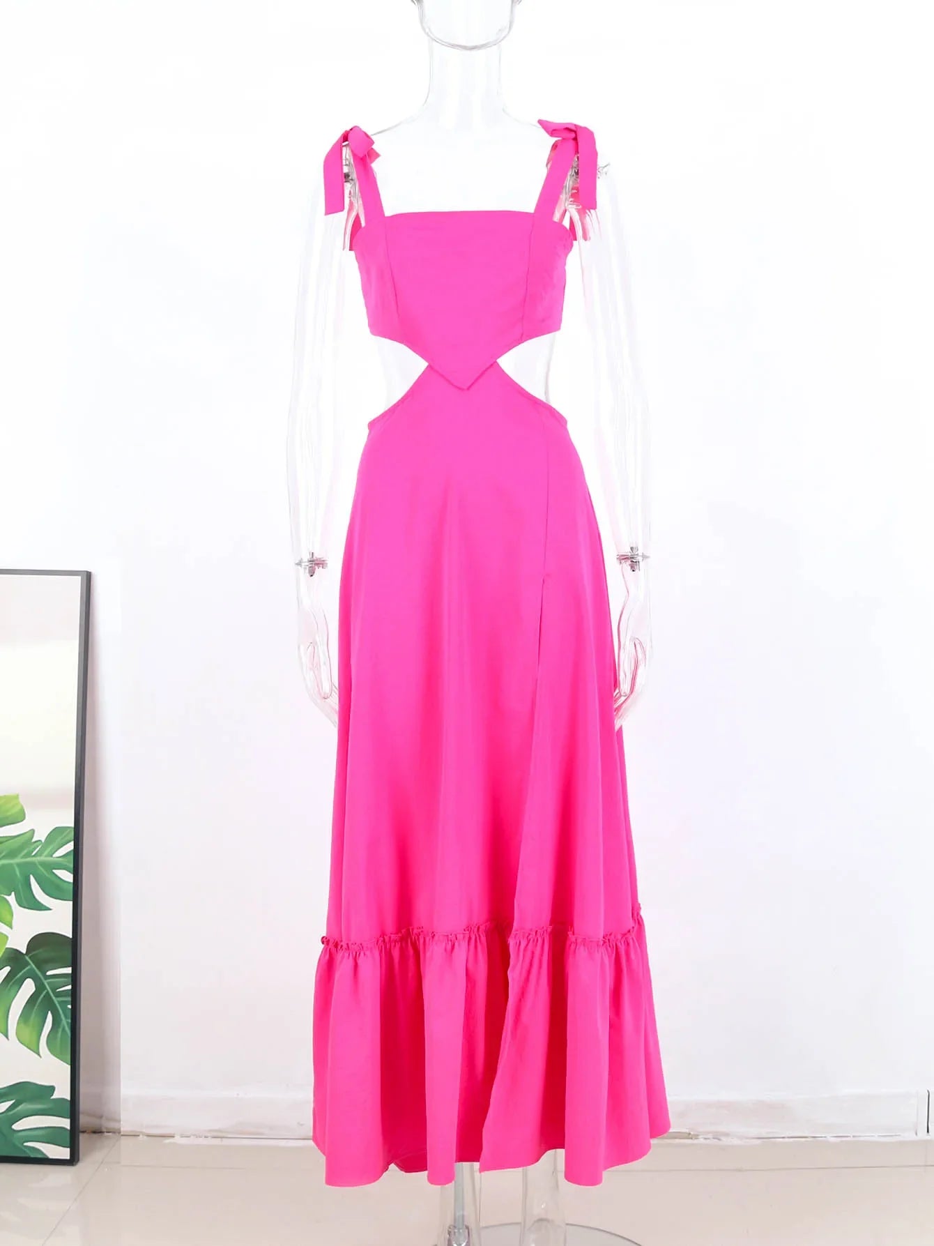 Womens Dresses Summer Sexy Tank Top Woman Clothing Beach Dress Robe Casual Elegant And Pretty Women's Dresses Rose Red