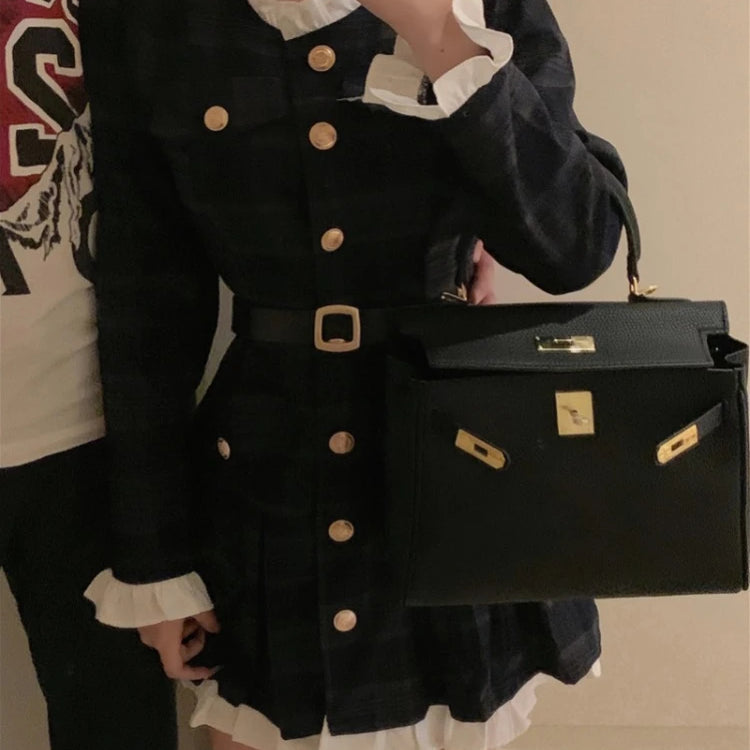 French Vintage Autumn Women Korean Fashion Elegant Party Mini Dress Female Long Sleeve Sweet One-piece Dress