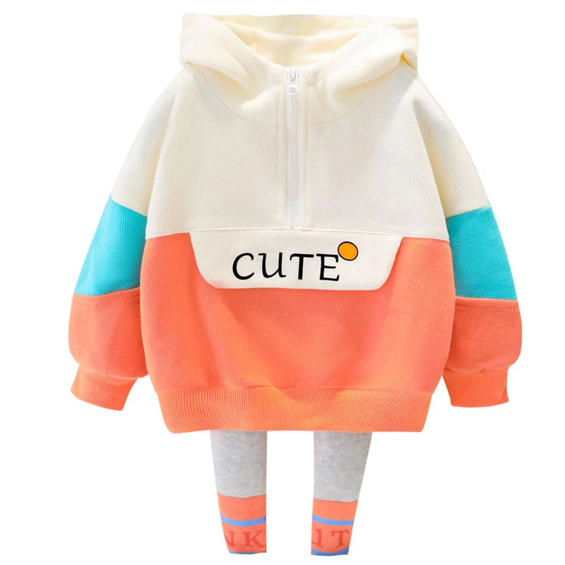 Girls Clothes Spring Autumn Baby Kids Clothing Sets Hooded Casual T Shirt Pants Toddler Infant Tracksuit Children Outfits
