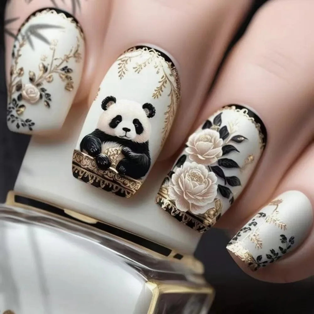 24 peças de unhas postiças de pressão com glitter verde, unhas postiças quadradas francesas, cobertura total, design natural, unhas de manicure vestíveis
