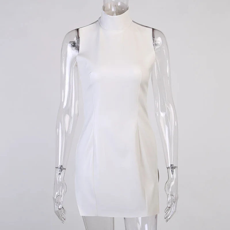 Women Sexy PU Leather Mini Party Dress