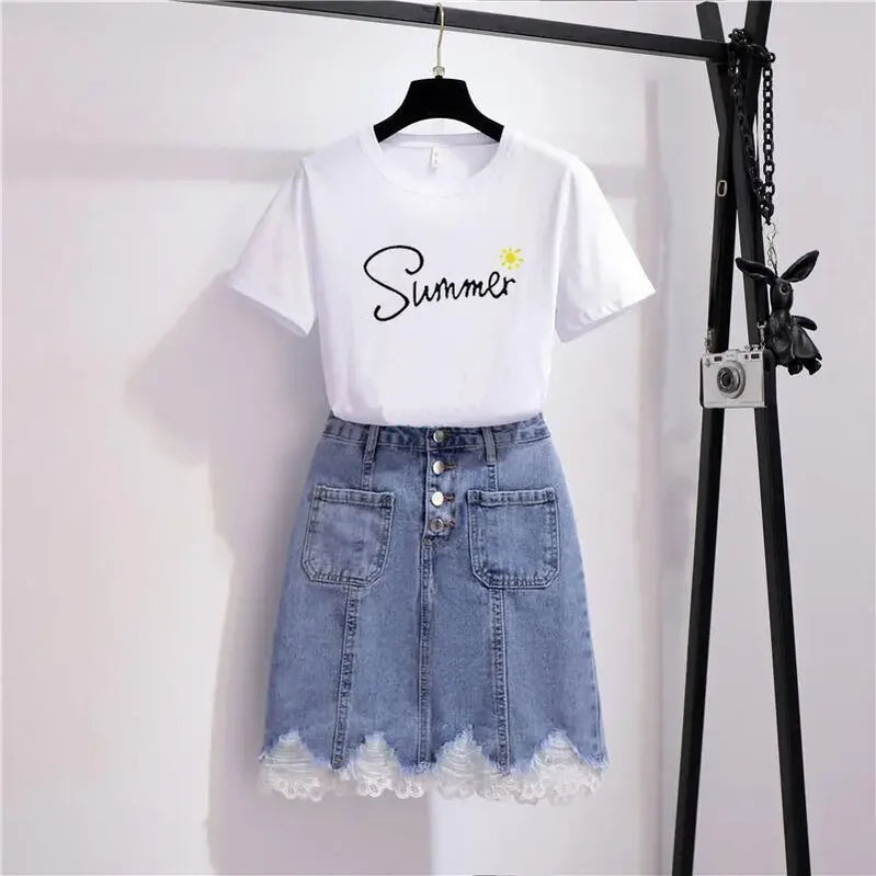 Women's Skirt Ripped Skirts for Woman Lace Clothes with Pocket Blue Patchwork Premium Luxury New in Harajuku Korean Style A Line