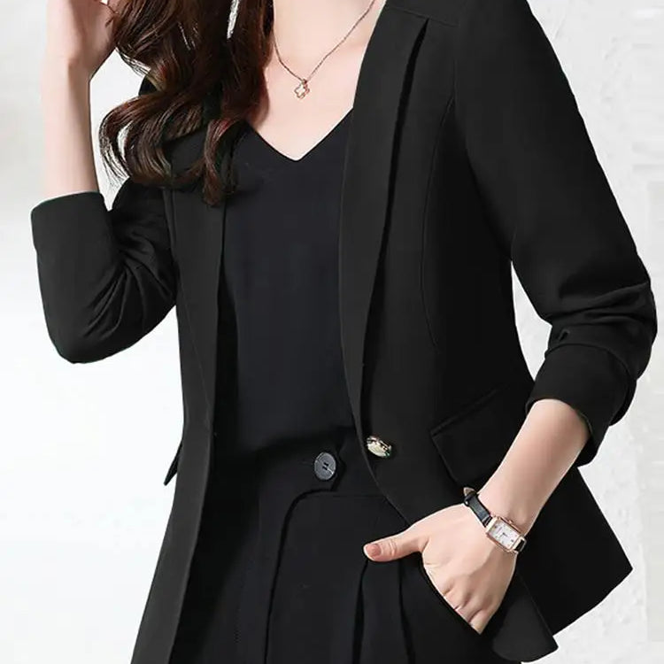 Women Fashion Solid Blazer Outwear Autumn Long Sleeve Shirt Casual OL Work Blouse Female Buttons Tops Elegant Lady Suits