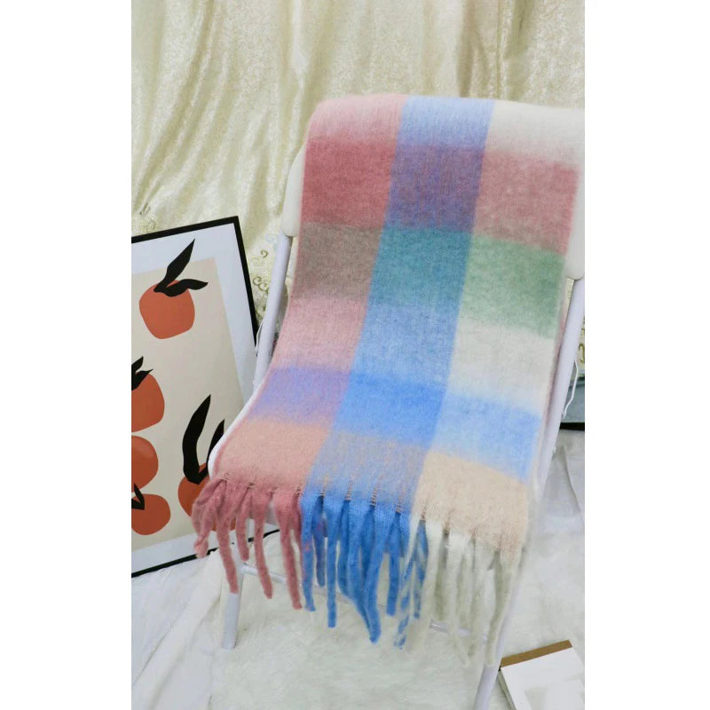 Classic Plaid Scarf Women Autumn Winter Soft Warm Scarf Luxury Long Simple Scarf Thickened Soft Shawl Fashion Accessories MA no tag