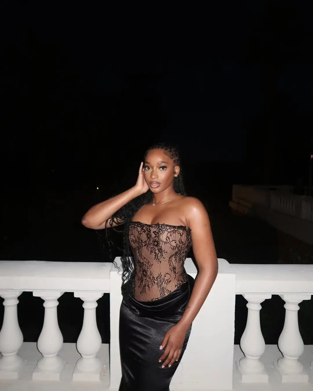 Black Color Women Sexy Lace Strapless Long Bandage Dress Celebrate Fashion Nightclub Party Birthday Outfit Style