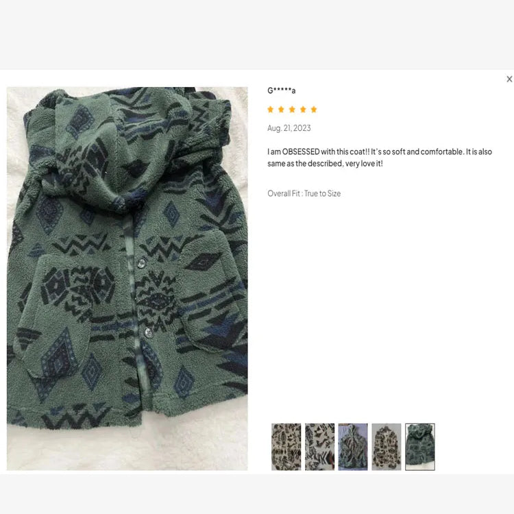 Stay Cozy This Winter with ZAFUL Women's Hooded Aztec Print Geometric Jacket