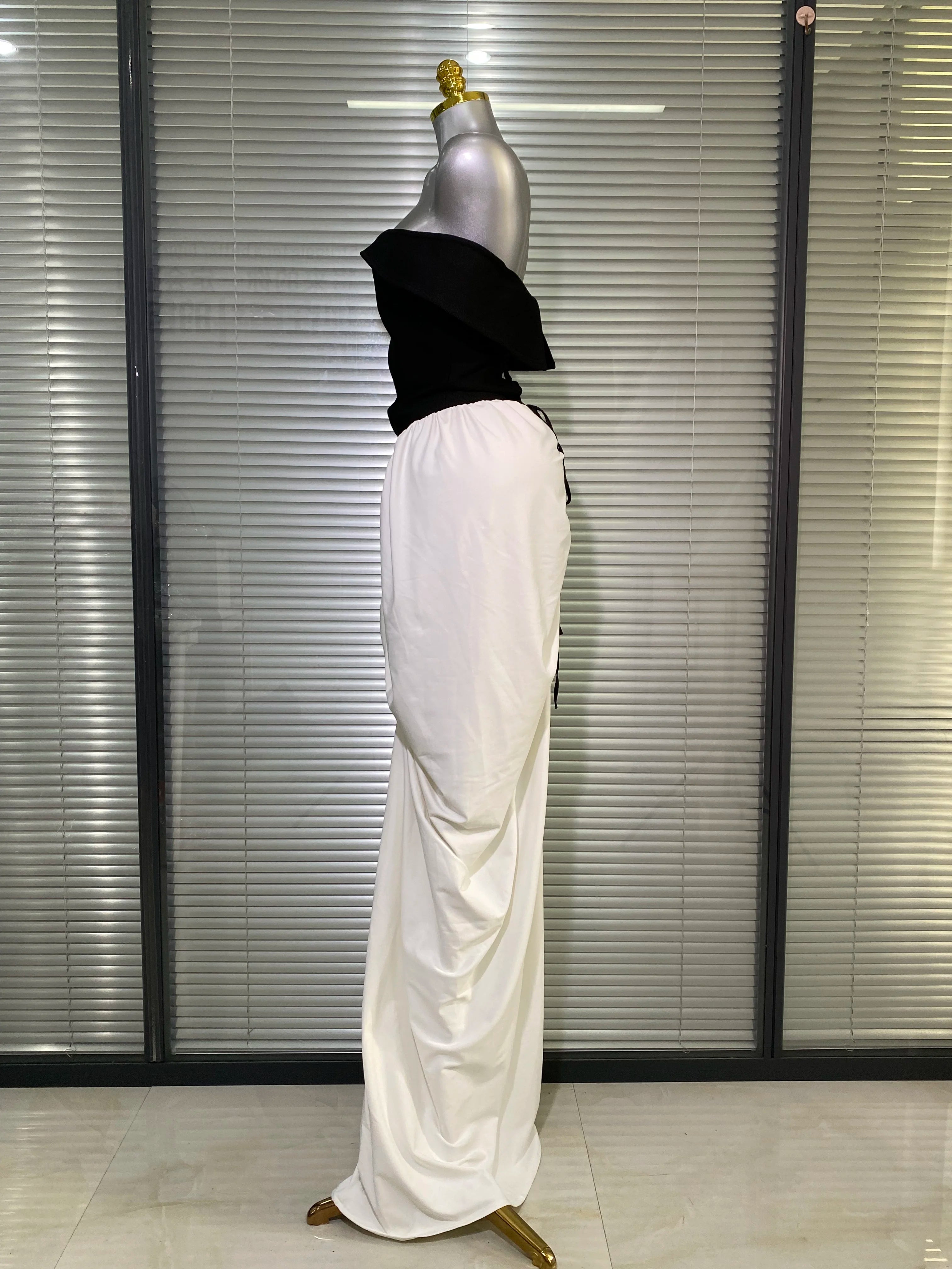 Brand New 2025 Women Sexy Off Shoulder Bandage Bodycon Maxi Dress Flower Evening Party Dress Vestido