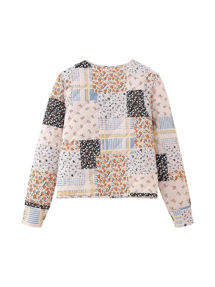 Willshela Women Fashion With Pockets Printed Single Breasted Jackets Vintage O-Neck Long Sleeves Female Chic Lady Outfits