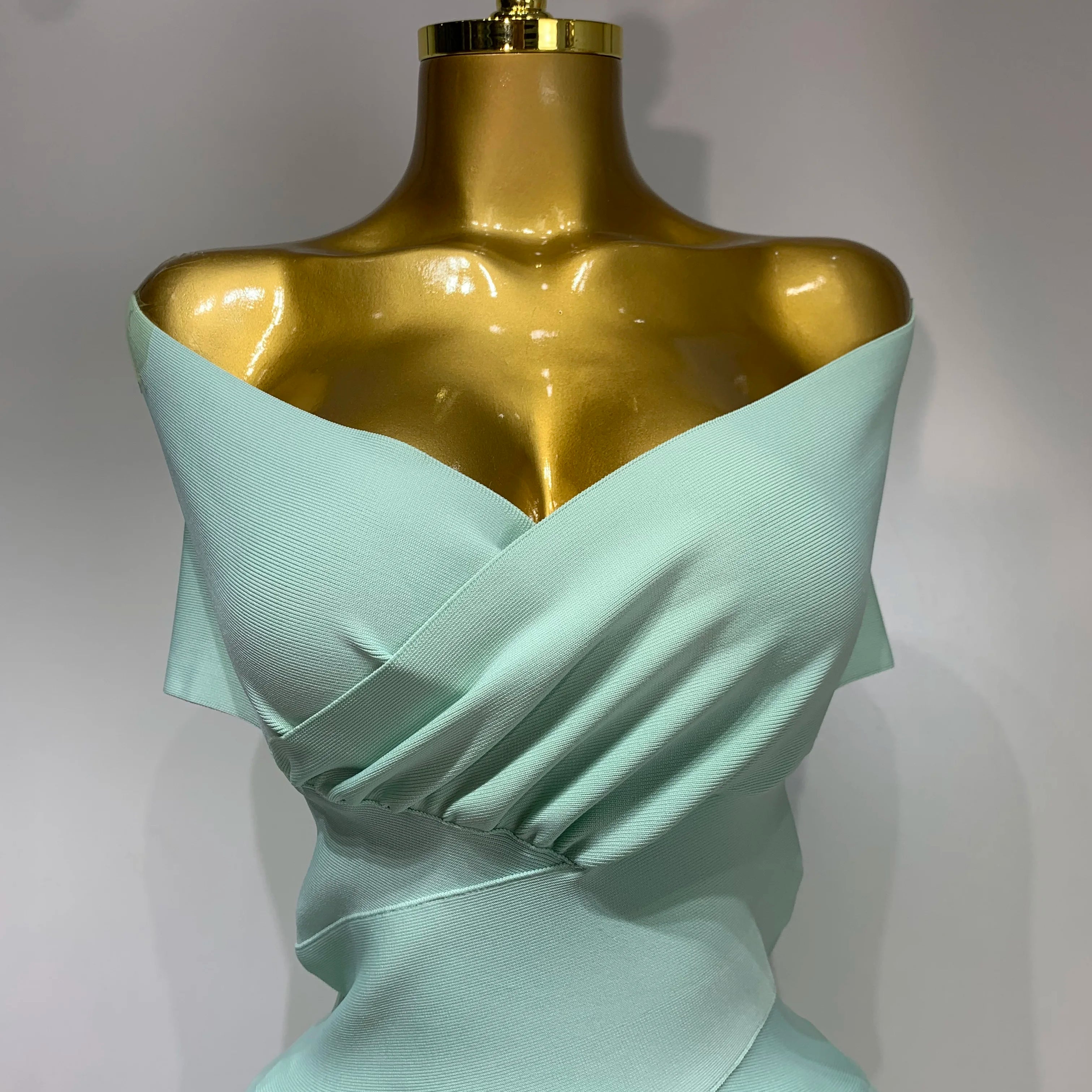 High Quality Women Bodycon Sexy Off The Shoulder Bandage Dress Club Dress Midi Celebrity Elegant Party Luxury Birthday Dress