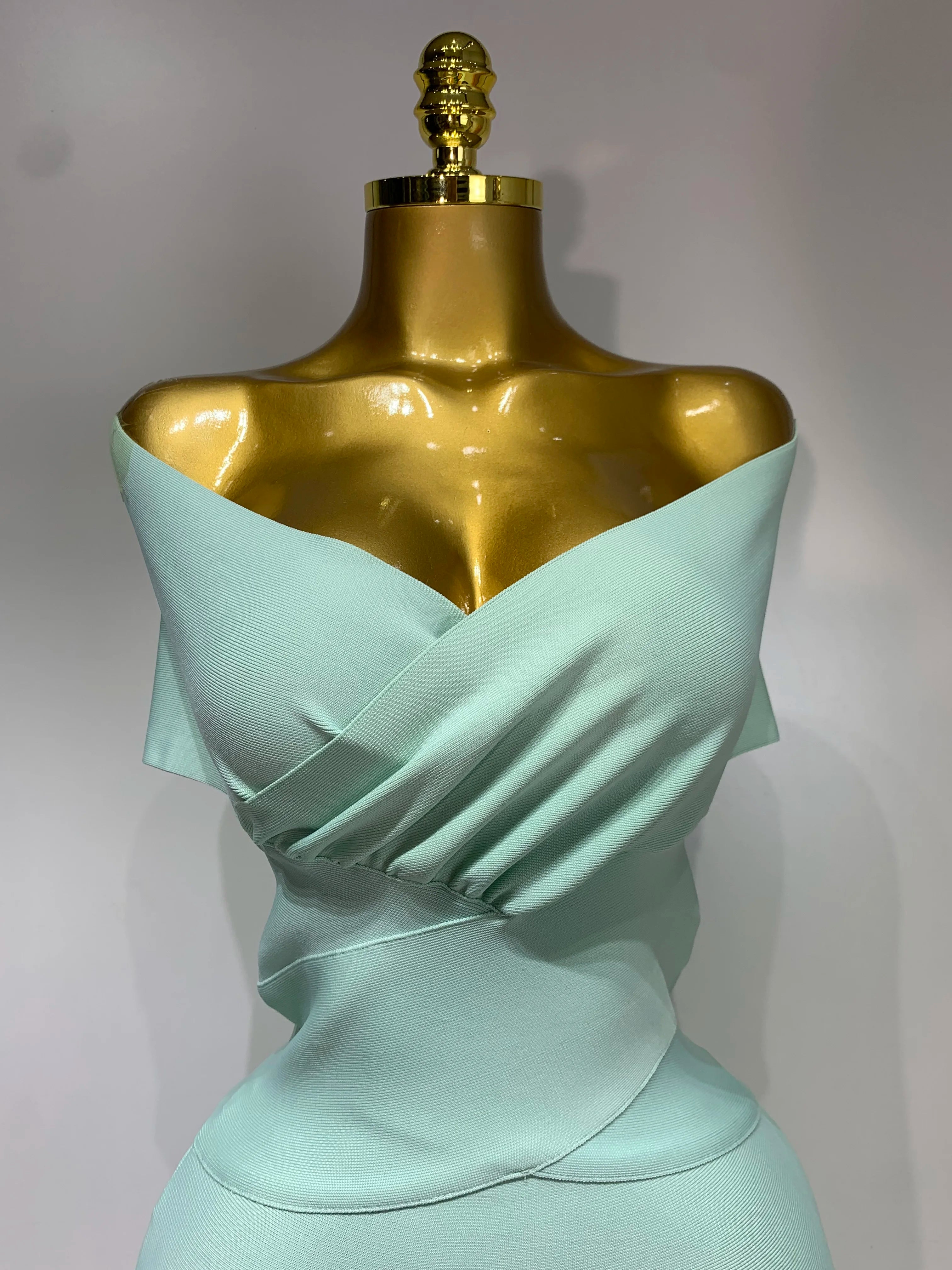 High Quality Women Bodycon Sexy Off The Shoulder Bandage Dress Club Dress Midi Celebrity Elegant Party Luxury Birthday Dress