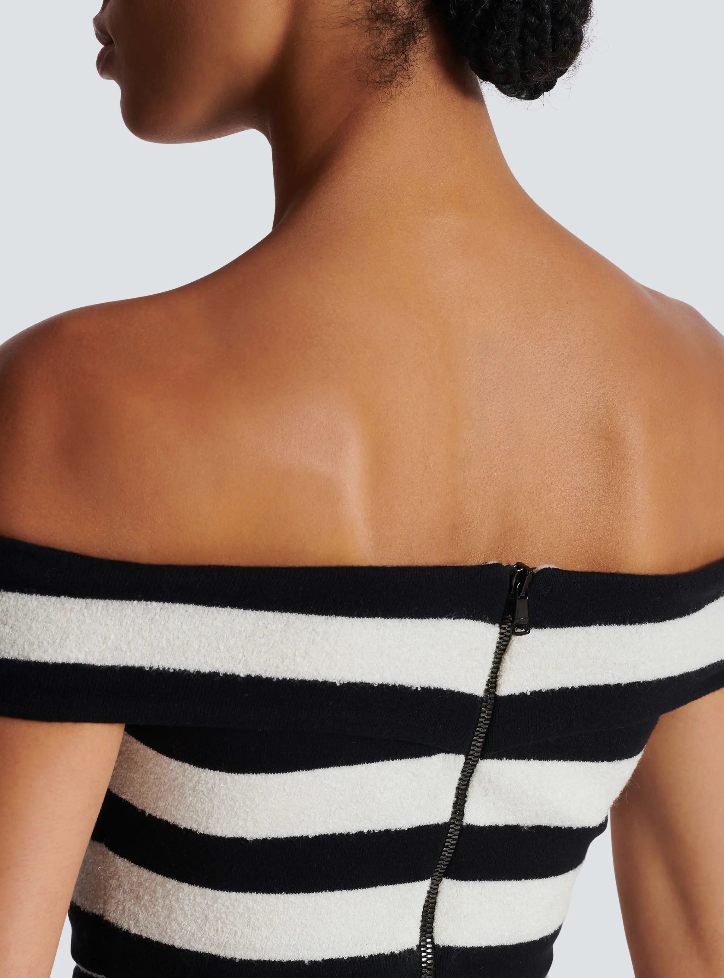 Women Sexy Slash Neck Striped 2 Pieces Bodycon Bandage Dress 2 Pieces Celebrate Evening Party Cocktail Dress
