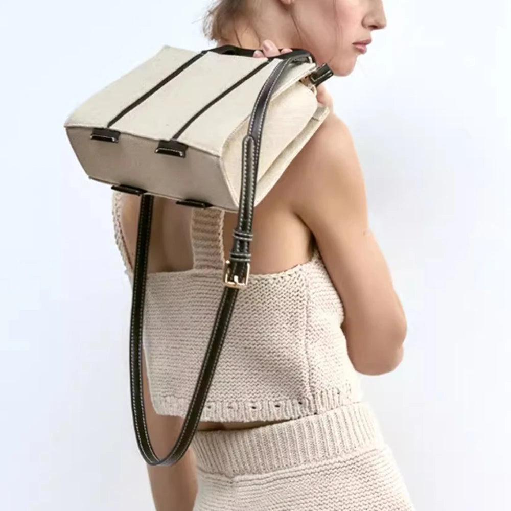 Fashion Designer Canvas Tote Bags for Women Casual Purses and Handbags Luxury Brands Shoulder Crossbody Bag New Shopper Clutch