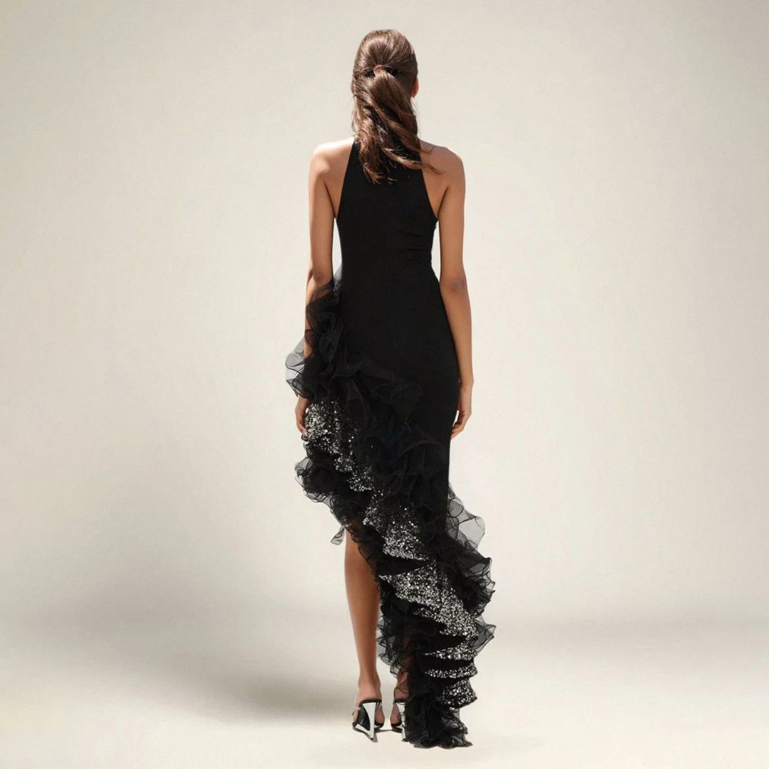 Women Sexy Off the Shoulder Bodycon Long Bandage Ruffles Dress Celebrate Evening Party Birthday Outfit