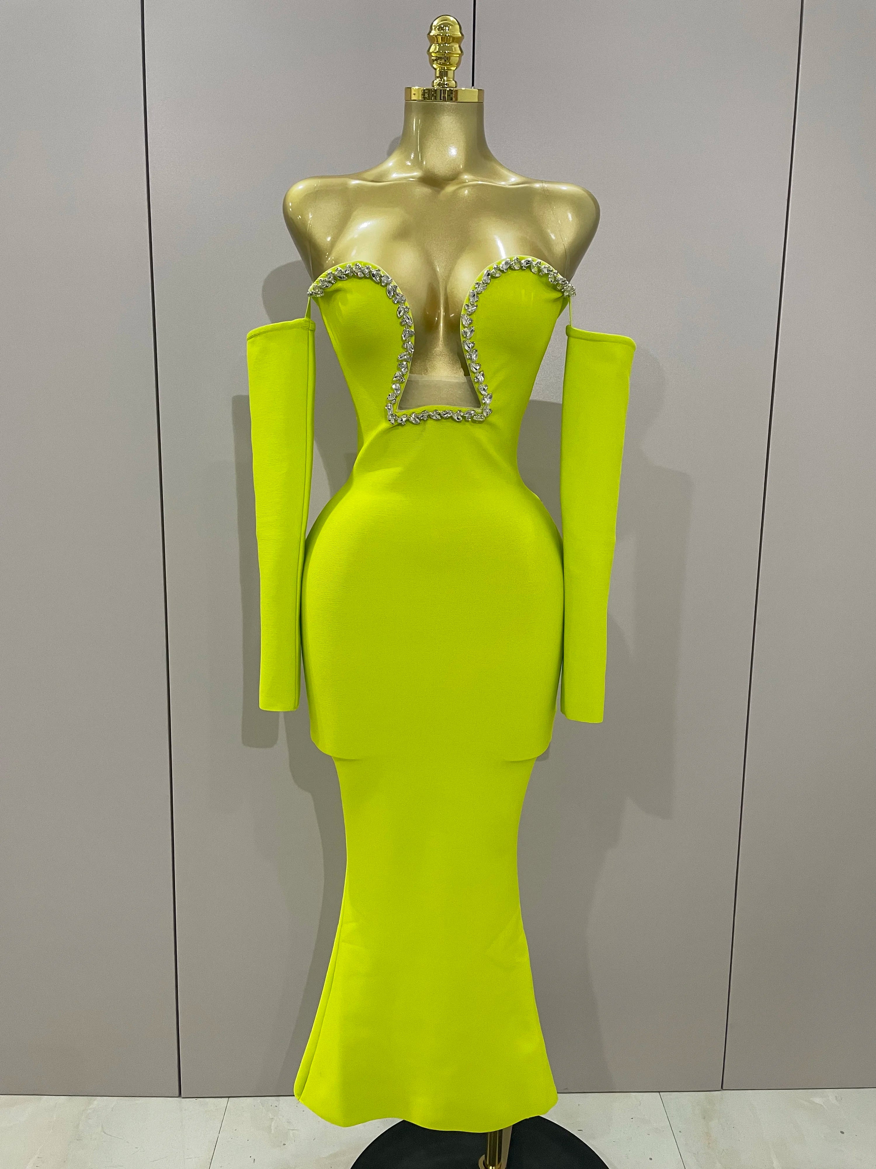 Sexy Off Shoulder Luxury Diamonds Long Bodycon Bandage Dress 2025Women Celebrity Elegant Prom Gown Birthday Club Cocktail Dress