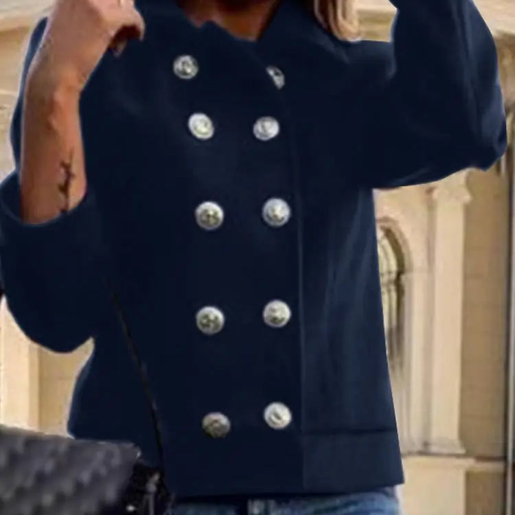 Warm Long Sleeve Outwears Women Tweed Coat Winer England Style Thin Trench Coat Casual Buttons Commuting Jackets