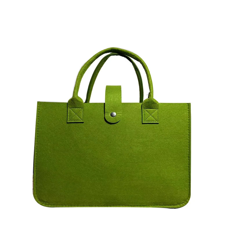 Fashion Women Winter Bag Felt Cloth Hand Bag Female Large Capacity Tote Bag Ladies Solid Color Travel Shopping Purses green