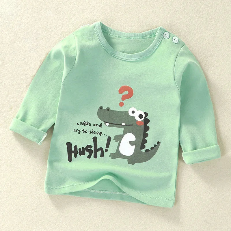 Children's Clothing Boys Girls T-Shirt kids clothes Cartoon Tops Long Sleeve Baby Clothing Autumn Winter Cotton Print Sweatshirt Style 6 thick