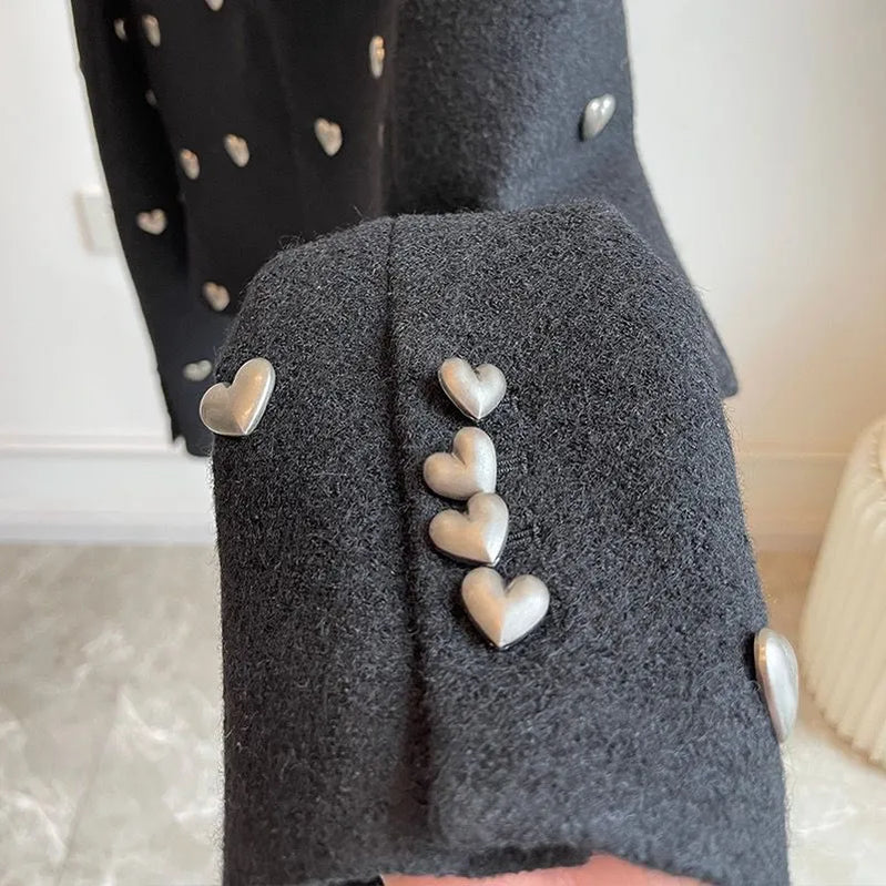 Fashion Brand Tweed Jackets for Women 2024 Designer O-Neck Long Sleeve Wool Coats Autumn Winter Outwear Vintage Korean