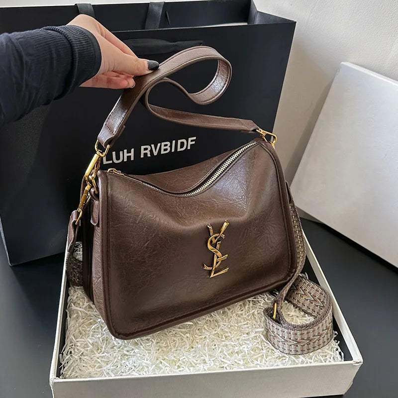 2025 Summer New Arrival Women's Vintage Shoulder Bag Trendy Crossbody Armpit Purse High-End Retro Style Must-Have Accessory