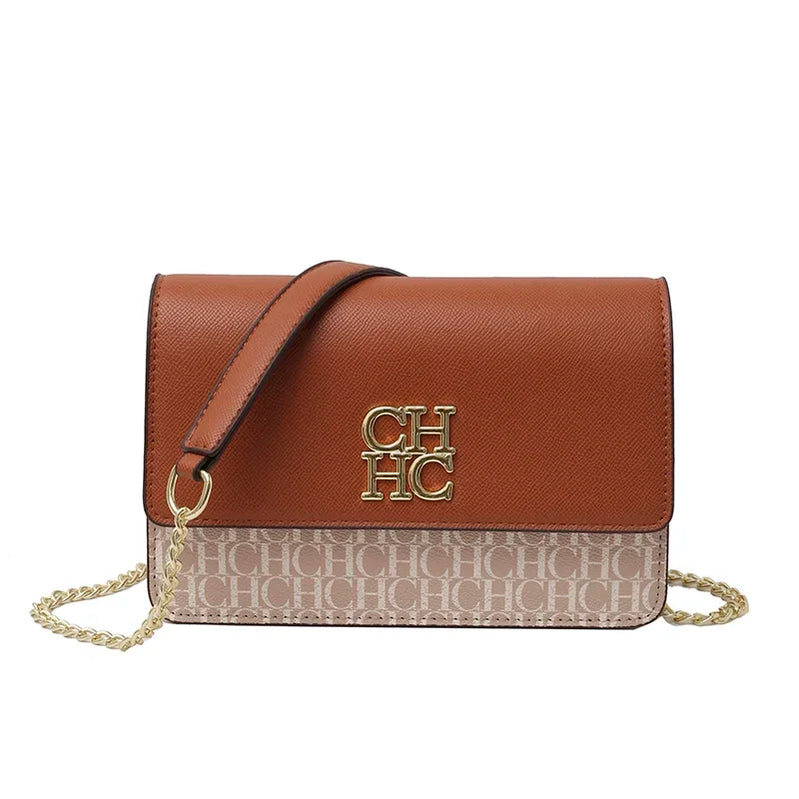 CH Pure Color Design Classic Ladies Crossbody Bag Fashion Luxury Brand Multi Embossed Ladies Handbag Ladies Shoulder Bag CHHC-5-dark brown United States