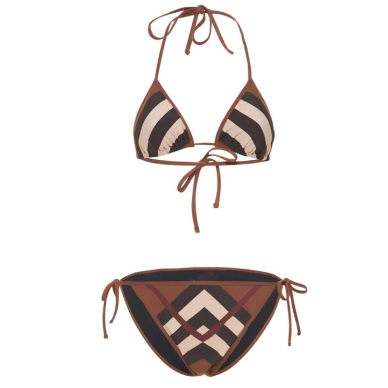 Brand Luxury Design Summer Bikini 2 Piece Set For Women Sexy Swimwear Praia Swimsuit Ladies Biquini Maio Tankini Clothes BURB bikini set