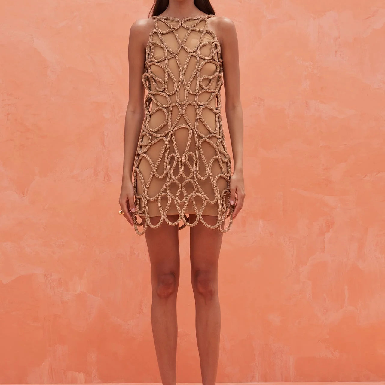 Halter Solid Color Bikini Set and Crochet Dress Women Fashion Two Piece Swimsuit Luxury Swimwear Bathing Suit Beachwear 2024