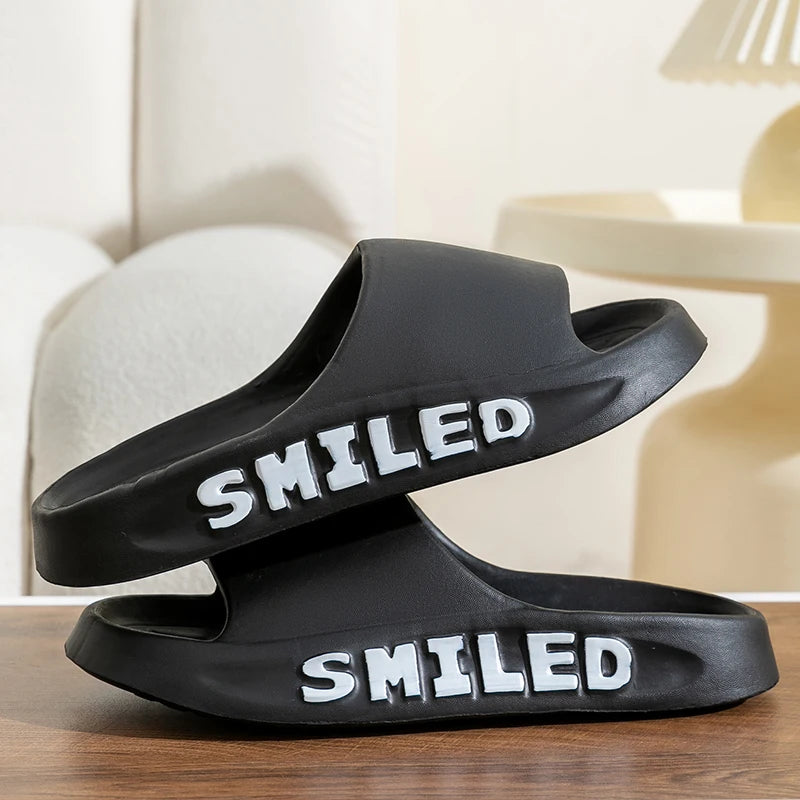 Fashion Concise Summer Couple Non-slip Soft Slides Lithe Comfort Sandals Men Women Casual Slippers Ladies' Home Flip Flops black
