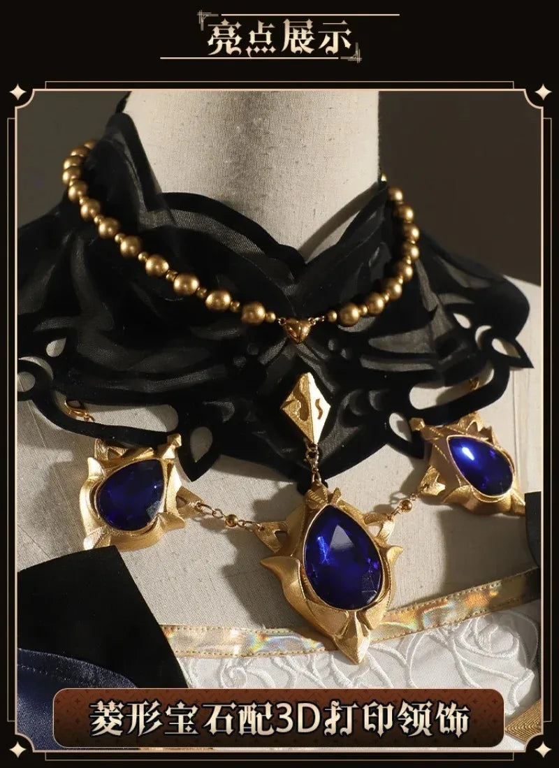 Navia Genshin Impact Cosplay Costume Wig Dress Uniform Fontaine Spina Di Rosula Hat Clorinde Halloween Costumes for Women