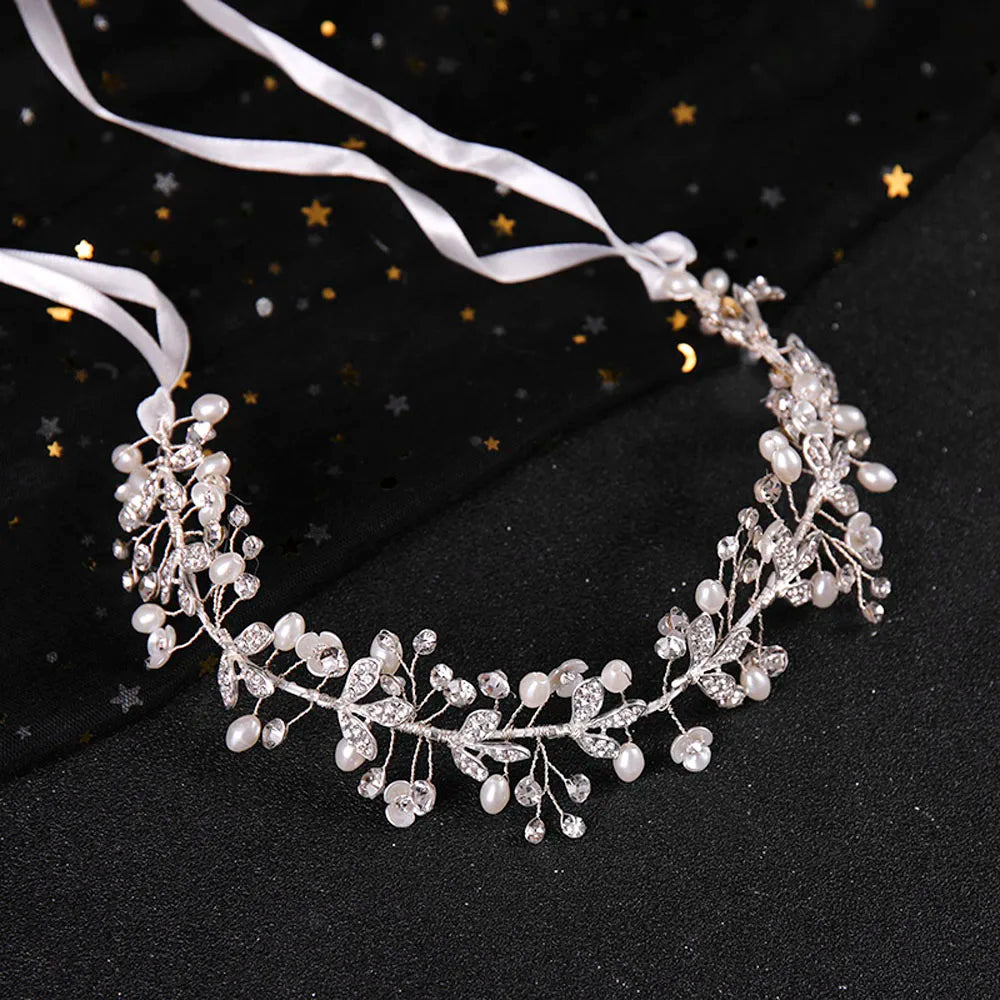 Wedding Hair Accessories Crystal Pearl Hair Belt Wedding Bridal Hair Ornaments Hair Jewelry bride Headdress Headbands