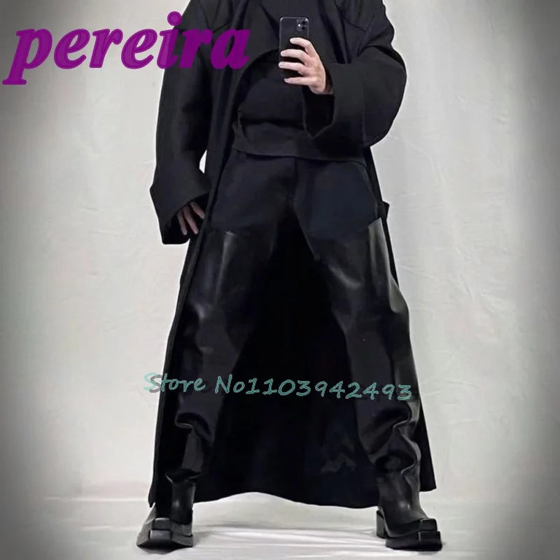 Black Wide Fit Boots Square Toe Botas Over-the-knee Man Women Autumn Winter Fashion Street Style Shoes Luxury Designer Booties