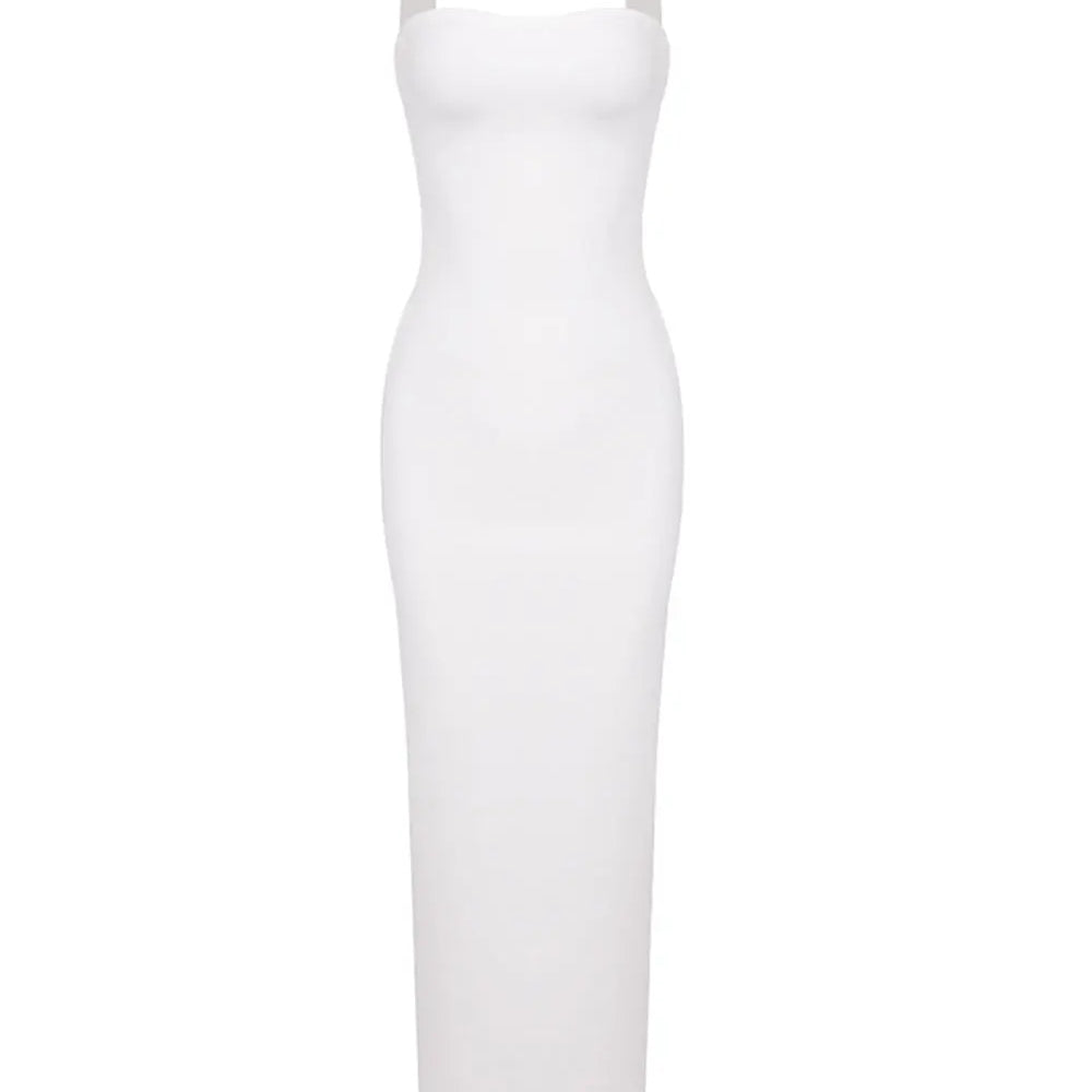 2024 Sexy Women Maxi Dress Fashion Slips Sleeveless Bodycon Off Back Long Bandage Dress Celebrity Cocktail Evening Party Vestido