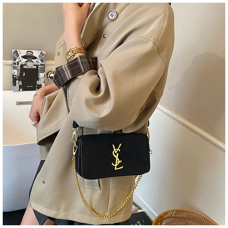 Autumn and Winter Retro Shoulder Armpit High Fashion Messenger Bag Simple Small Square Bag Paris Fashion Designer Women's Bag