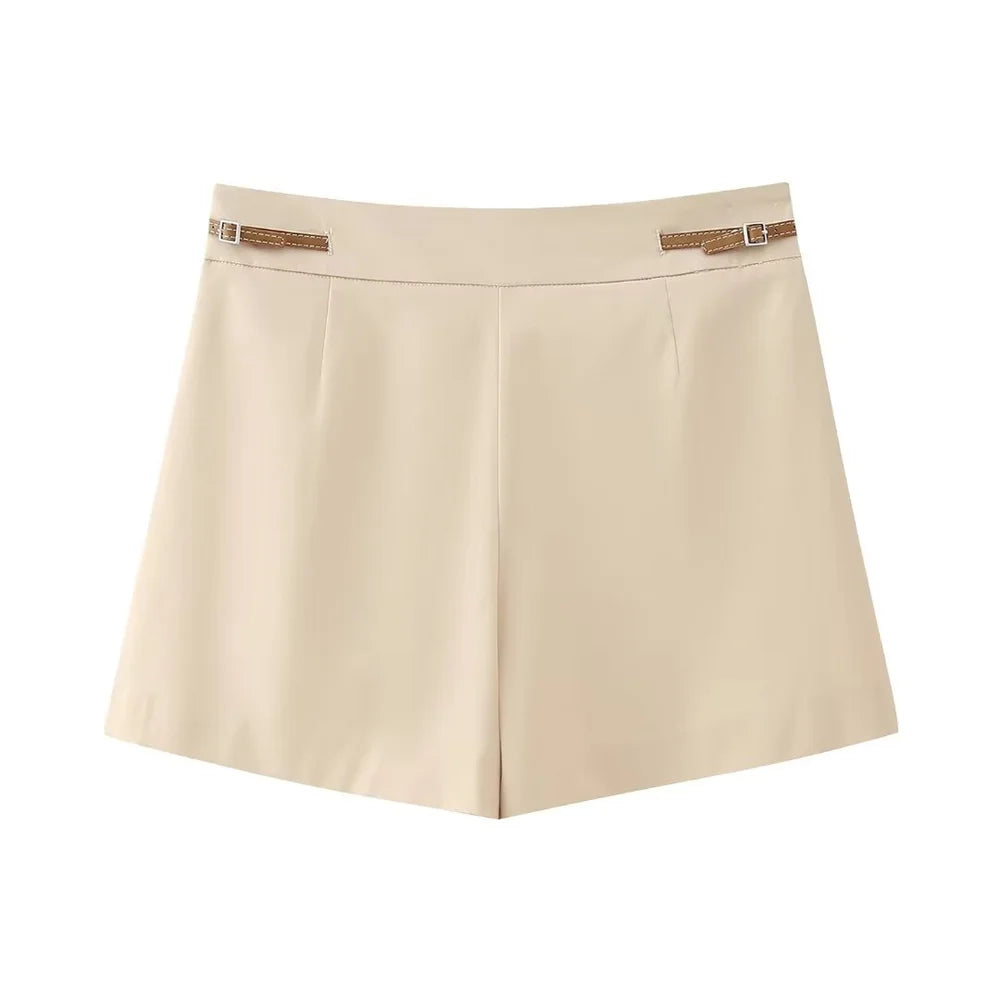 Spring/Summer Women's Fashion New Style with Belt Decoration Top&Trouser Skirt Set