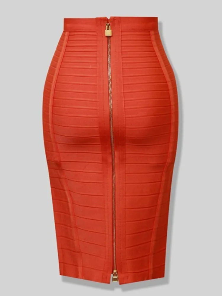 Saia bandagem sexy com zíper, tamanho grande GG XXL, moda verão 2022, designer, saia lápis justa, 58 cm