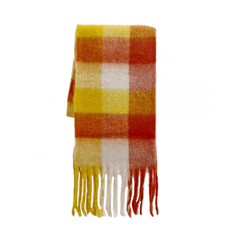 Classic Plaid Scarf Women Autumn Winter Soft Warm Scarf Luxury Long Simple Scarf Thickened Soft Shawl Fashion Accessories YO no tag