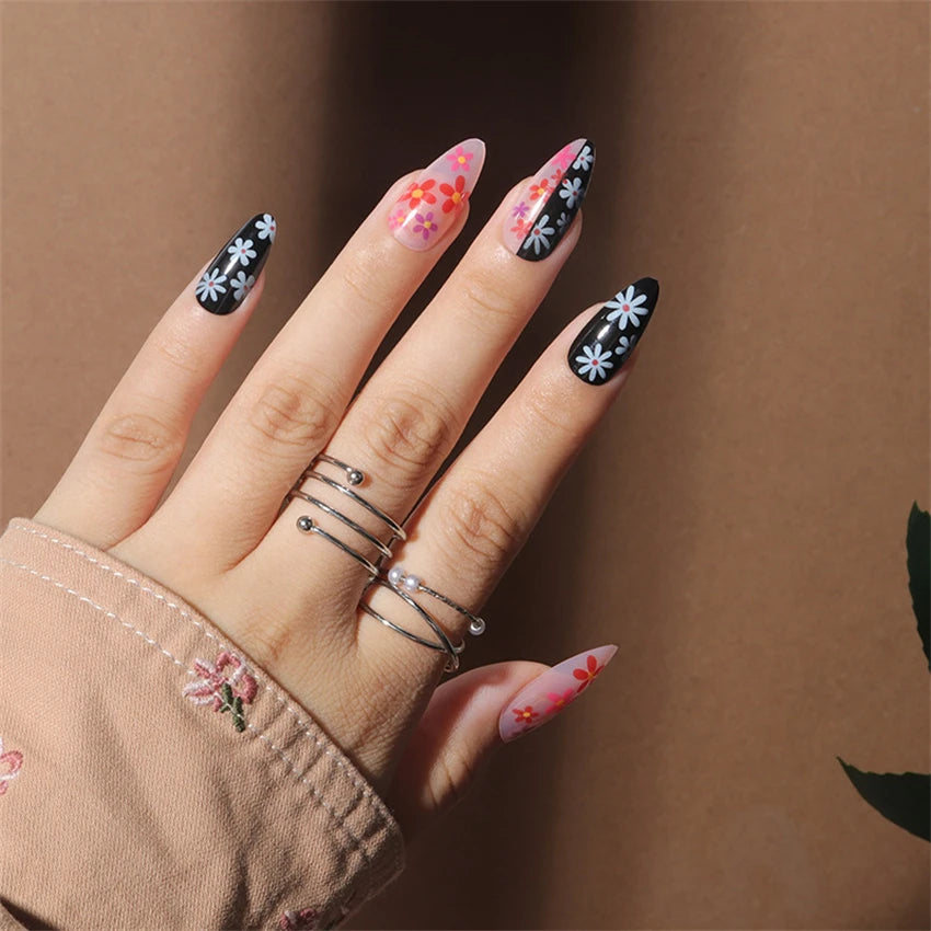24Pcs/Set Christmas Collection Wearing False Nails Art Elk Santa Claus Snowman Press on Nail Tips Kawaii Acrylic Stick on Nails PDJ1032-Y-87S