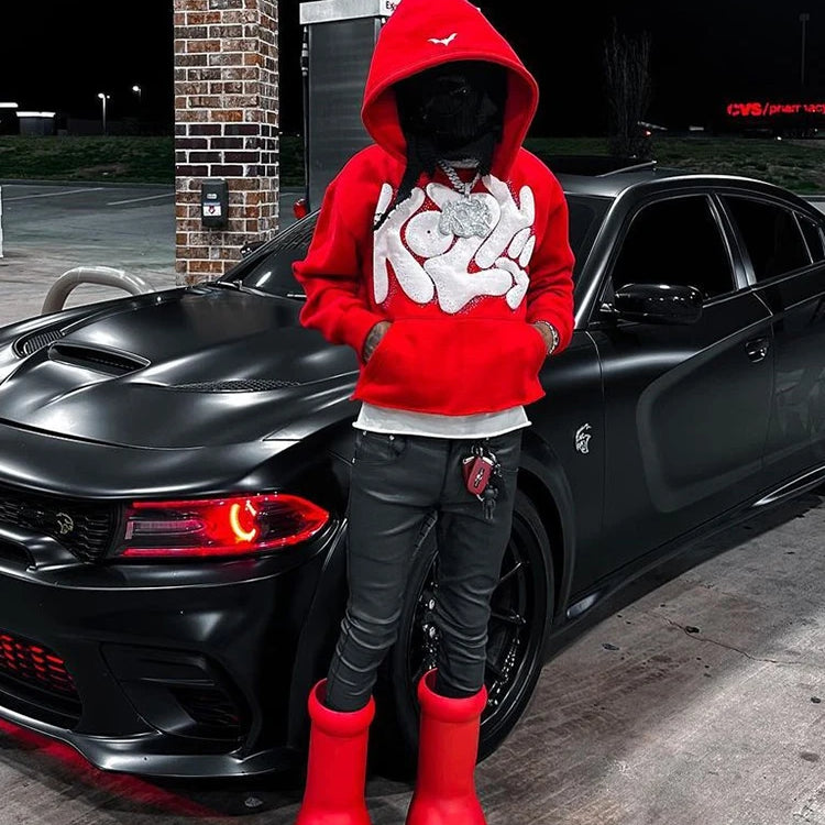 Spring Sweatshirt Woman Hip Hop Tide Alphabet Foaming Hoodie Men's Y2k Harajuku Street Retro Casual Loose Clothing Jackets