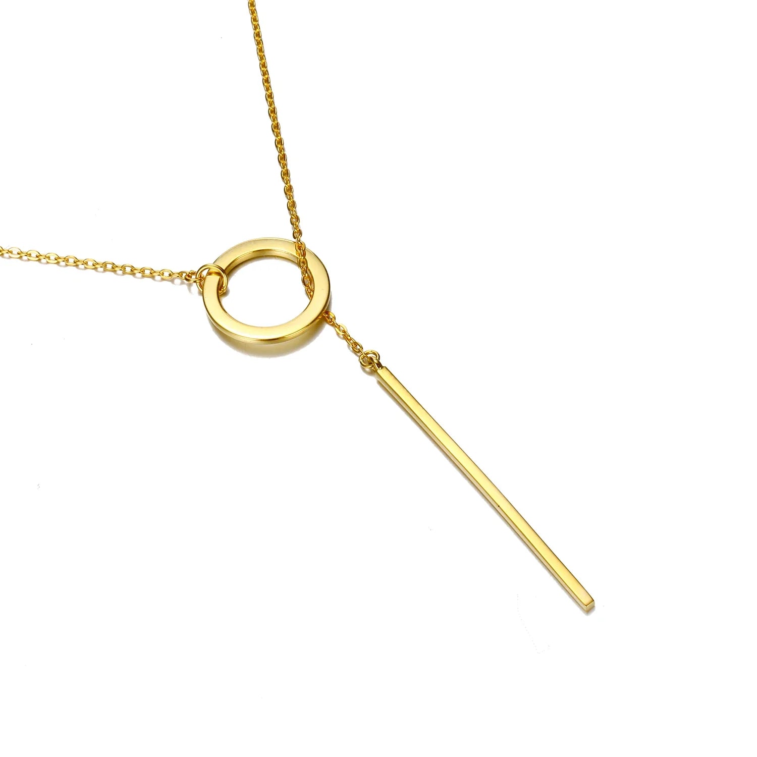 Visunion 10PCS Minimalist Round Stick Pendant Necklace for Women Pearl Clavicle Leaves Long Chain Fashion Jewelry Statement Girl