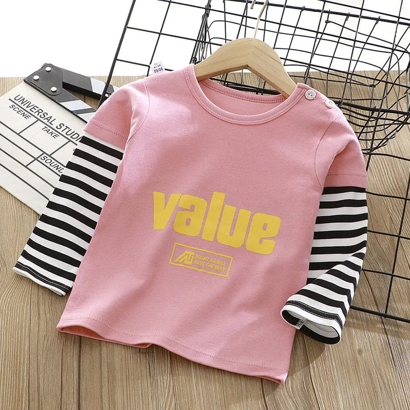 Children's Clothing Boys Girls T-Shirt kids clothes Cartoon Tops Long Sleeve Baby Clothing Autumn Winter Cotton Print Sweatshirt Style 7 thick