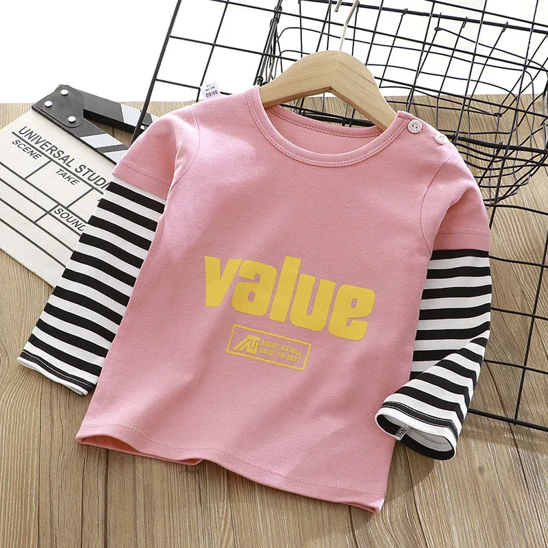 Children's Clothing Boys Girls T-Shirt kids clothes Cartoon Tops Long Sleeve Baby Clothing Autumn Winter Cotton Print Sweatshirt Style 7 thick