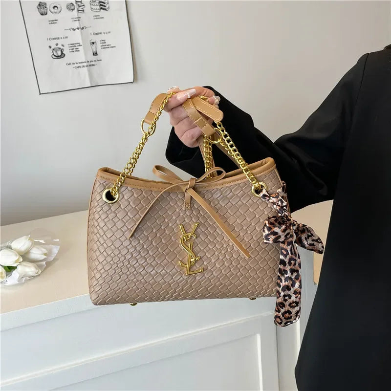 Spacious Tote Bag for Women in Durable Leather, Messenger and Shoulder Style, Elegant Design, Luxury Brand Collection