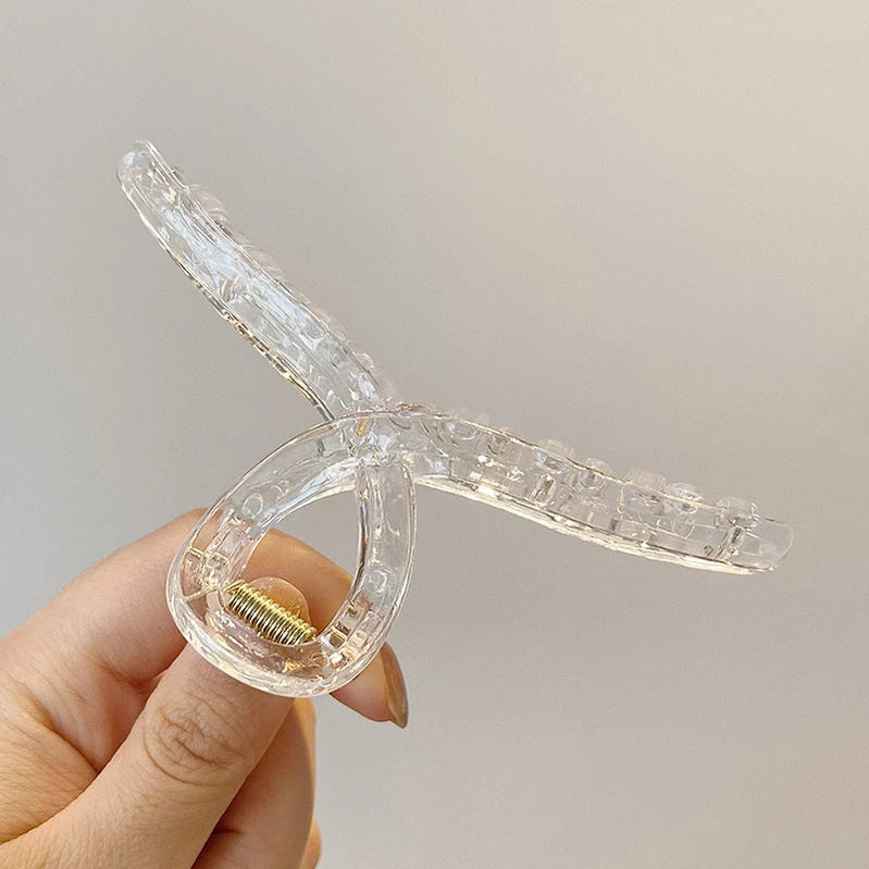 Metal Gold Pearl Hair Clips For Women Elegant Rhinestones Hair Claw Geometric Hollow Hairpins Vintage Barrette Hair Accessories LH659104