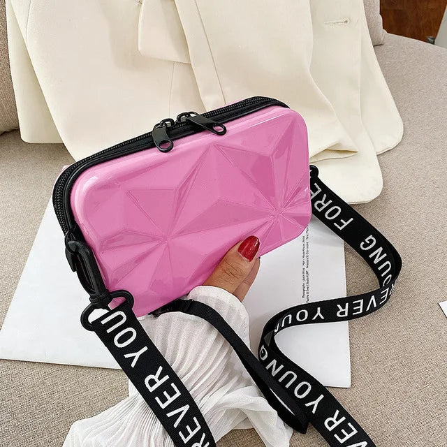 Luxury Hand Bags For Women 2023 New Suitcase Shape Totes Fashion Mini Luggage Bag Women's Branded Trending Famous Clutch Box Bag A007-Water Red