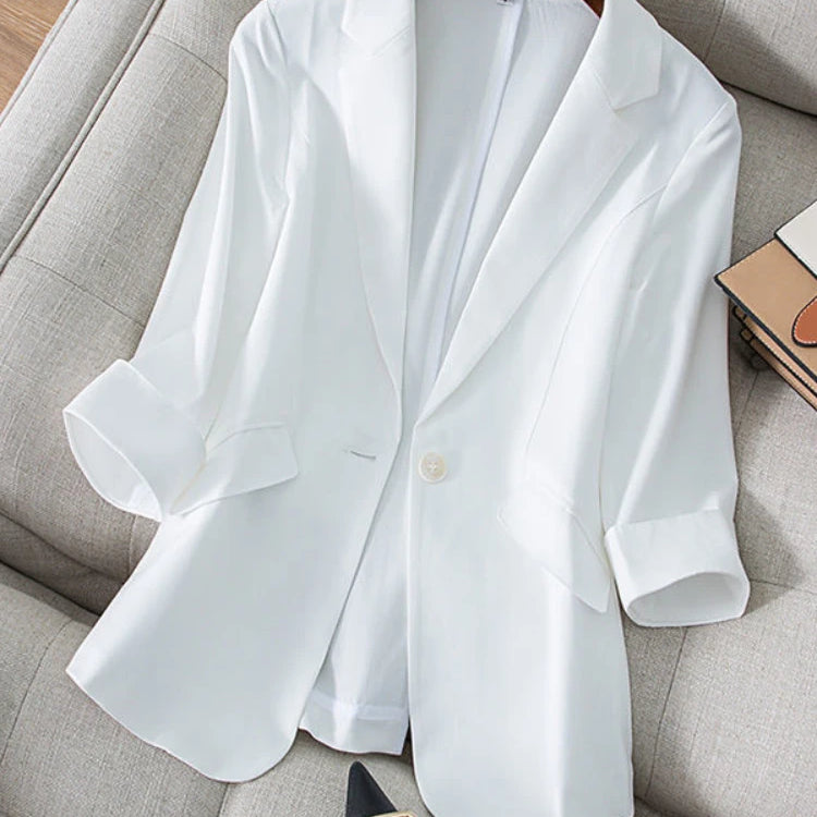 Women's Suit Jacket Suit Jacket Women's Seven-Minute Sleeve Summer New Women Clothing White