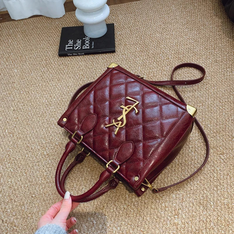 New Fashionable Commuter Women's Bags, High-end Large-capacity Oblique Span Bags, Simple Retro Handbags