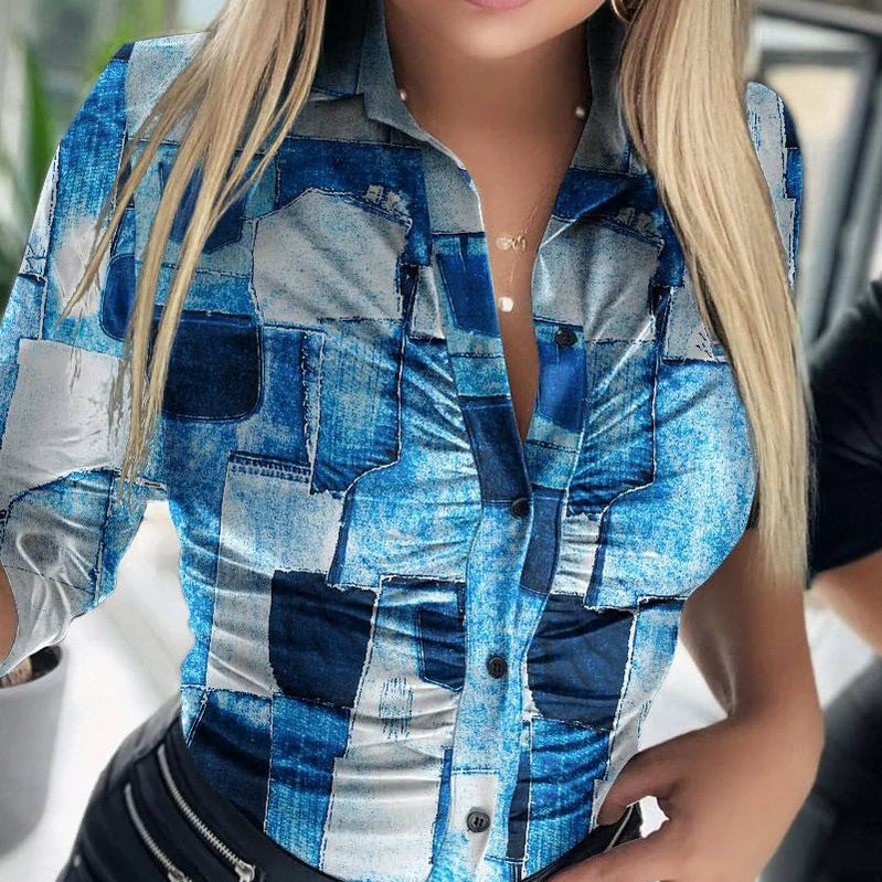 Women Solid Pu Leather Blouses 2023 New Spring Autumn Turn-Down Collar Button Shirts Ladies Casual Ruched Long Sleeve Blouse 5