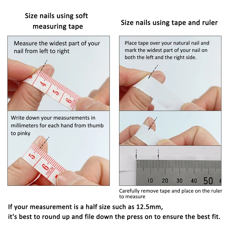 Press on Fake Nails Mid-length Glitter Ballet French False Nails with Glue Cat Eye Nails with Butterfly Designs Nail Full Cover